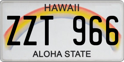 HI license plate ZZT966