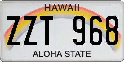 HI license plate ZZT968