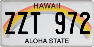 HI license plate ZZT972