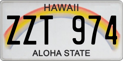 HI license plate ZZT974