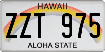 HI license plate ZZT975