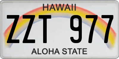 HI license plate ZZT977