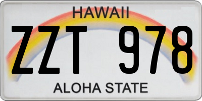 HI license plate ZZT978