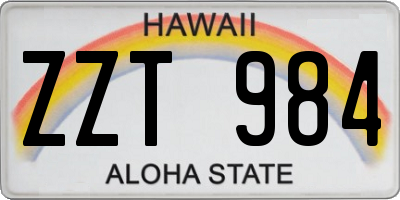 HI license plate ZZT984