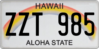 HI license plate ZZT985