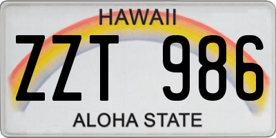 HI license plate ZZT986