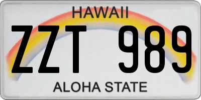 HI license plate ZZT989