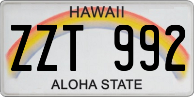 HI license plate ZZT992