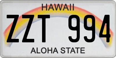 HI license plate ZZT994