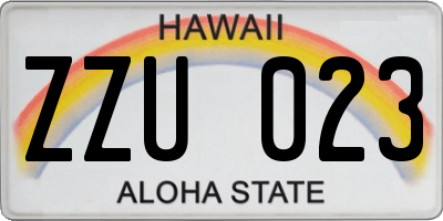 HI license plate ZZU023