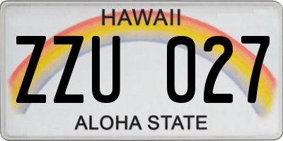 HI license plate ZZU027