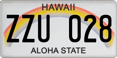 HI license plate ZZU028