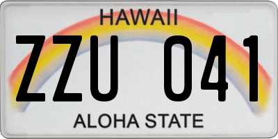 HI license plate ZZU041