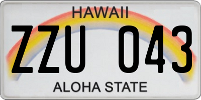 HI license plate ZZU043