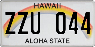 HI license plate ZZU044