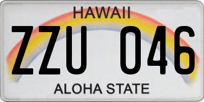 HI license plate ZZU046