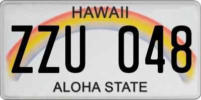 HI license plate ZZU048