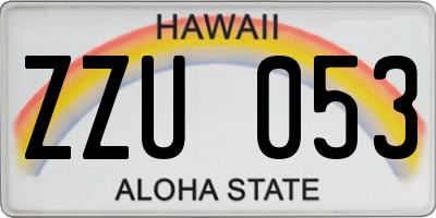 HI license plate ZZU053