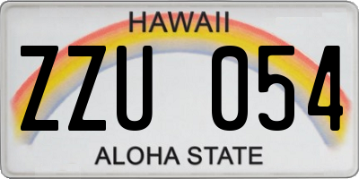 HI license plate ZZU054