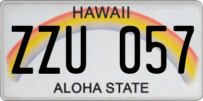 HI license plate ZZU057