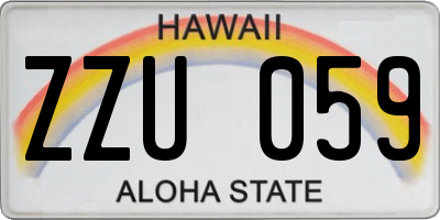 HI license plate ZZU059