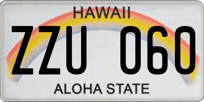 HI license plate ZZU060