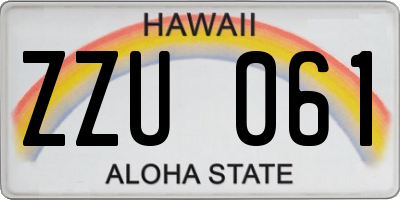 HI license plate ZZU061