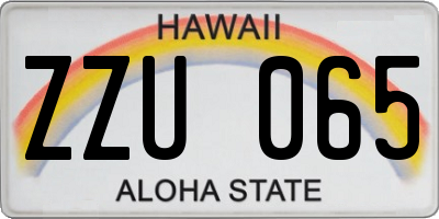 HI license plate ZZU065