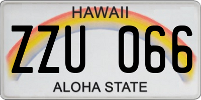 HI license plate ZZU066