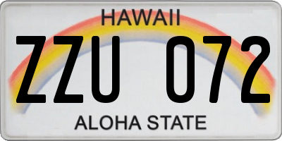 HI license plate ZZU072