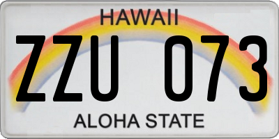 HI license plate ZZU073