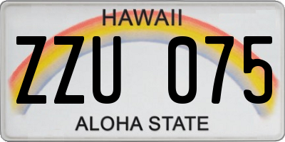 HI license plate ZZU075