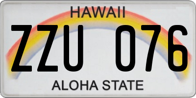 HI license plate ZZU076