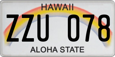 HI license plate ZZU078