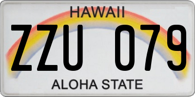 HI license plate ZZU079