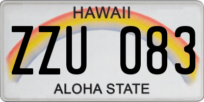 HI license plate ZZU083