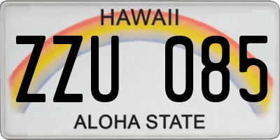 HI license plate ZZU085