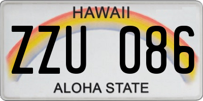 HI license plate ZZU086