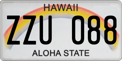 HI license plate ZZU088