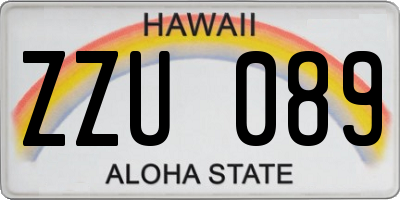 HI license plate ZZU089