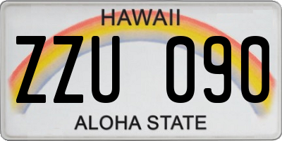 HI license plate ZZU090