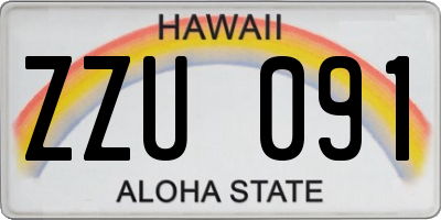 HI license plate ZZU091