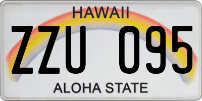 HI license plate ZZU095