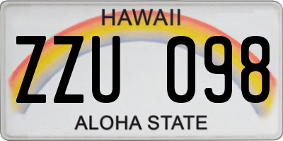 HI license plate ZZU098