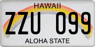 HI license plate ZZU099