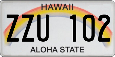 HI license plate ZZU102