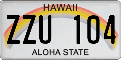 HI license plate ZZU104