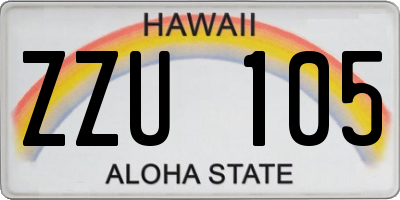 HI license plate ZZU105