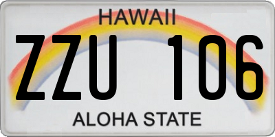 HI license plate ZZU106