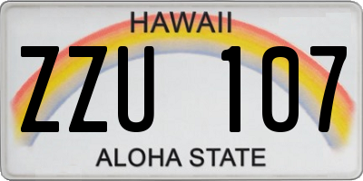 HI license plate ZZU107